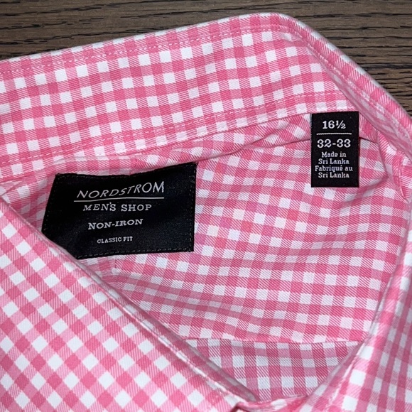 Nordstrom Men’s Shop Non- Iron Classic Fit Dress Shirt - Size 16.5 32/33 - Picture 2 of 7
